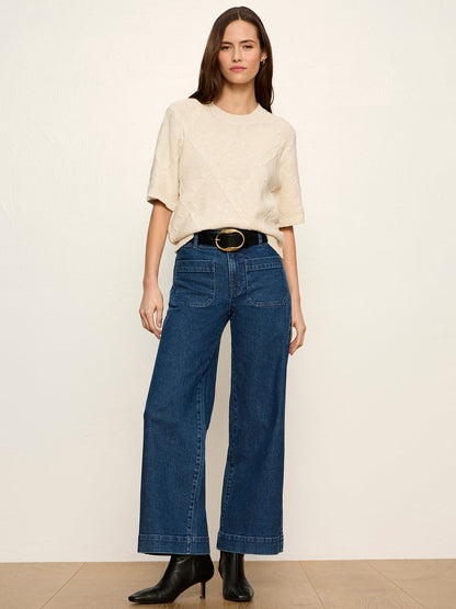Diamond Stitch Sweater Tee Bone - Sanctuary Clothing