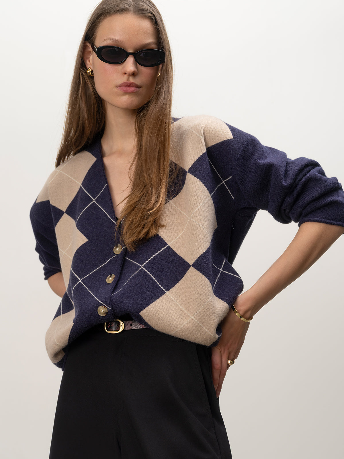 Arden Cardigan Loma Argyle - Sanctuary Clothing