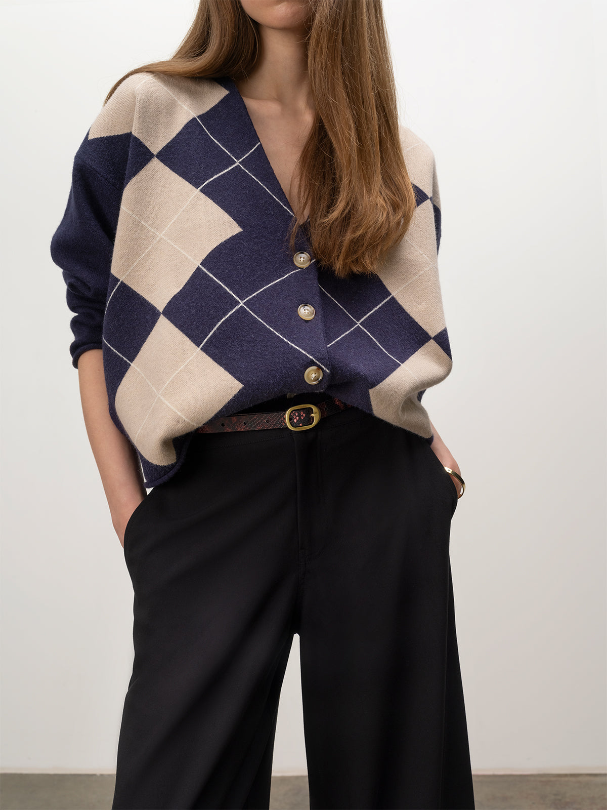 Arden Cardigan Loma Argyle - Sanctuary Clothing