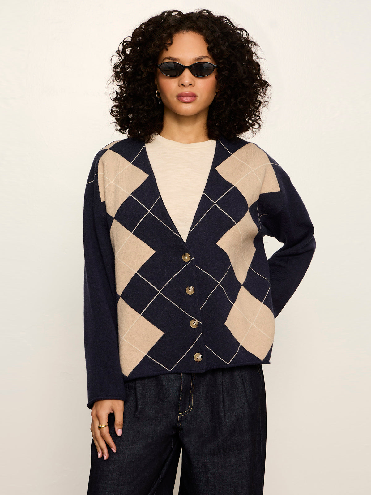 Arden Cardigan Loma Argyle - Sanctuary Clothing