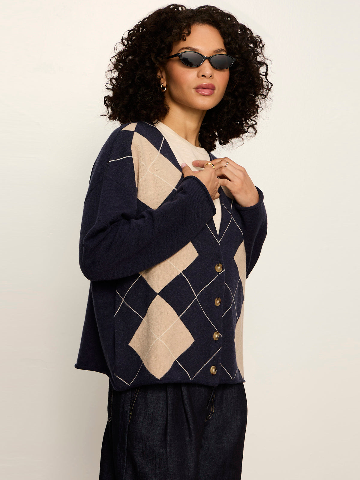 Arden Cardigan Loma Argyle - Sanctuary Clothing
