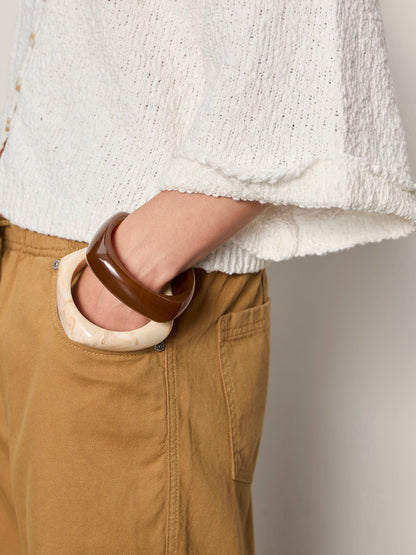 I'M YOURS BUTTON FRONT SWEATER CHALK - Sanctuary Clothing
