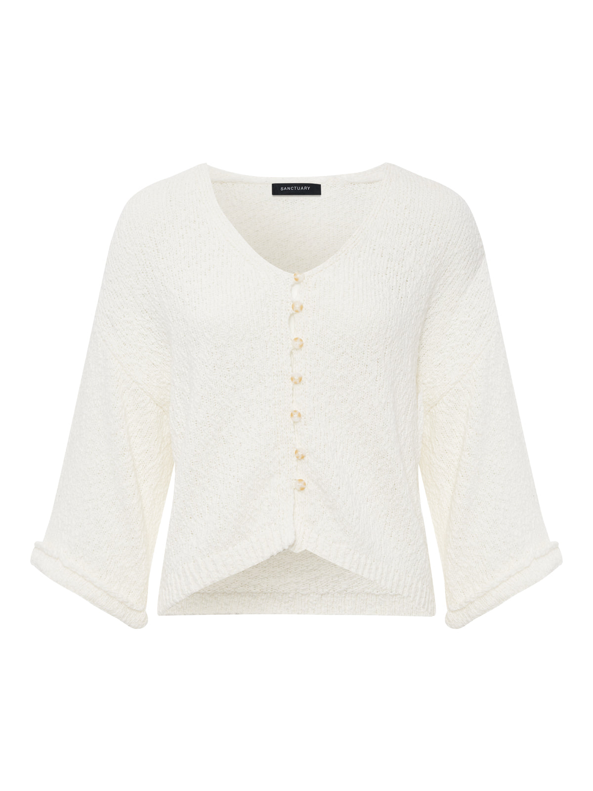 I'M YOURS BUTTON FRONT SWEATER CHALK - Sanctuary Clothing