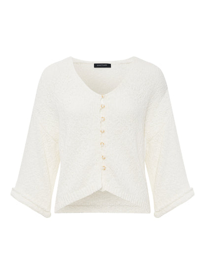 I'M YOURS BUTTON FRONT SWEATER CHALK - Sanctuary Clothing