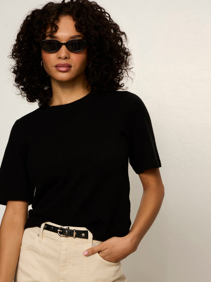 Perfect Sweater Tee Black - Sanctuary Clothing