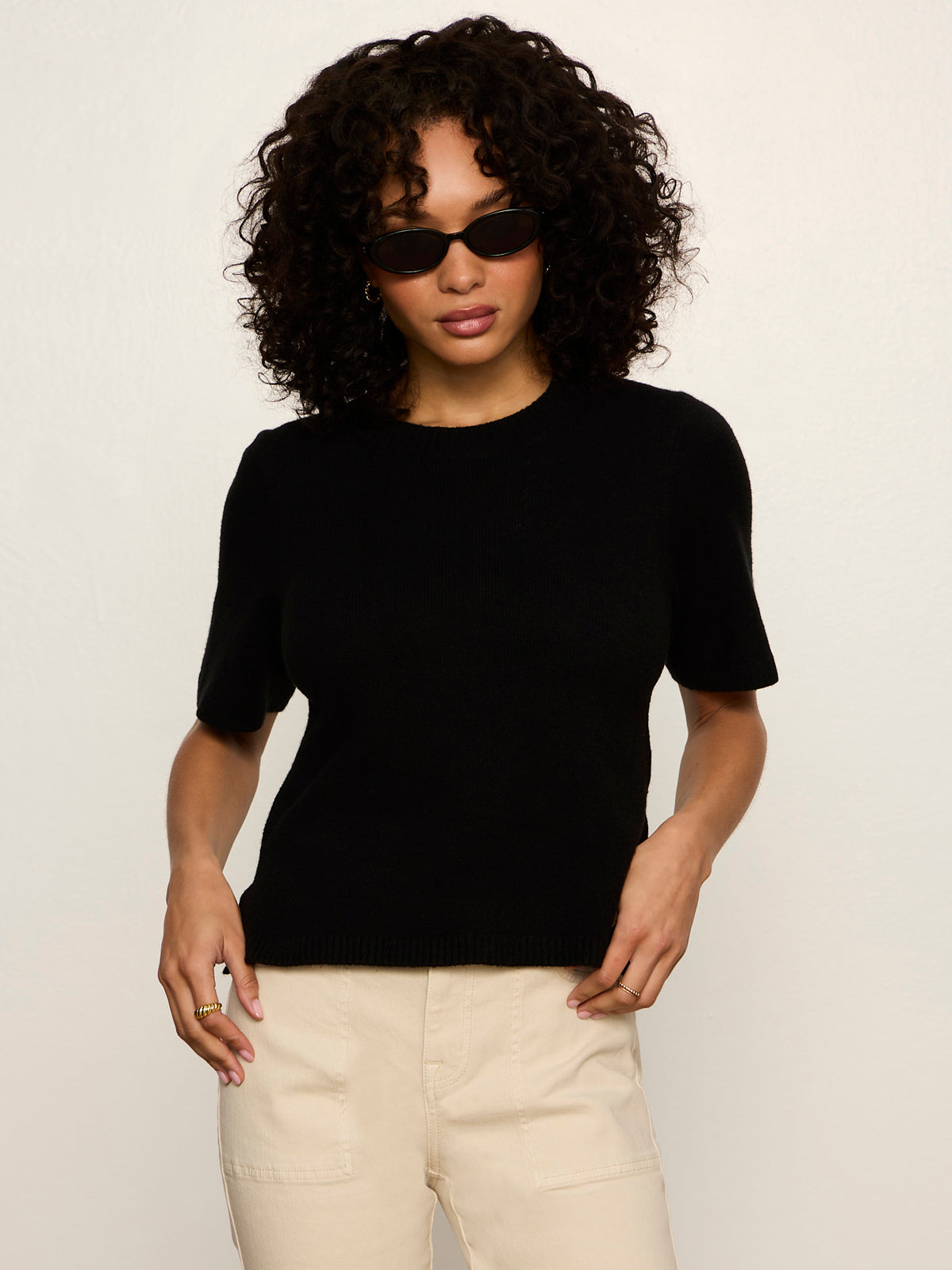 Perfect Sweater Tee Black - Sanctuary Clothing