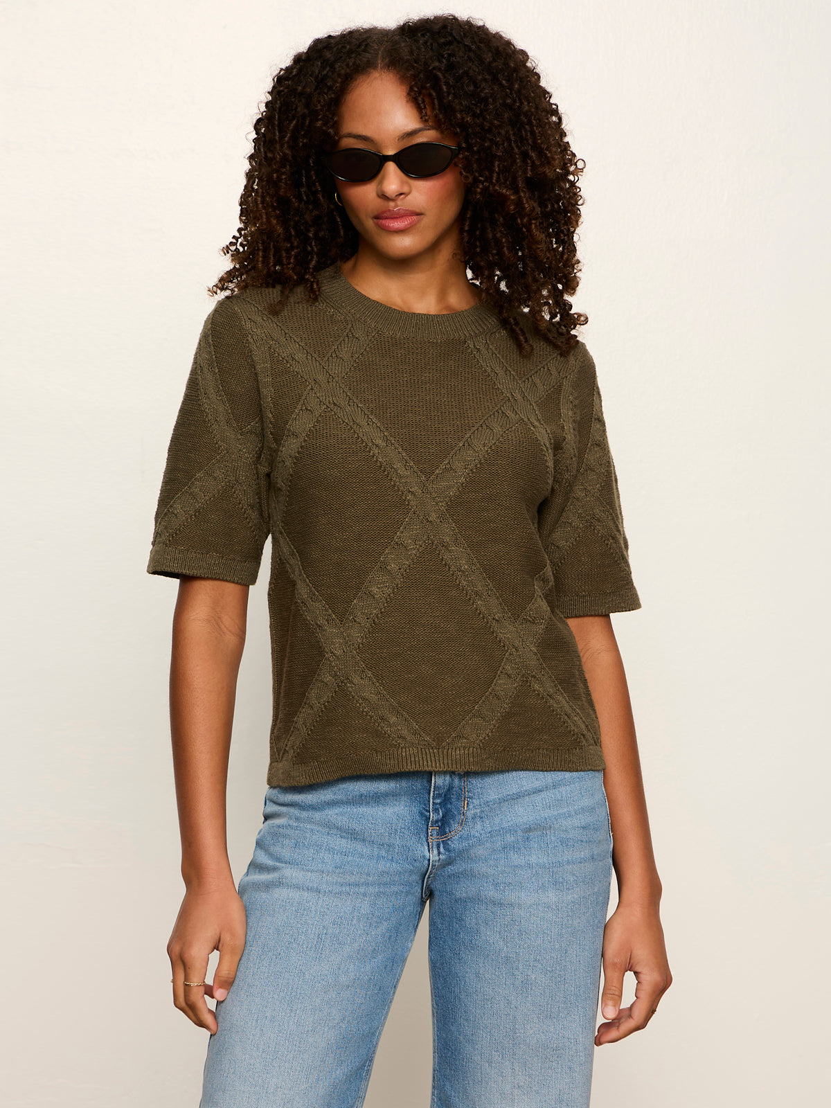 Diamond Stitch Sweater Tee Kalamata - Sanctuary Clothing