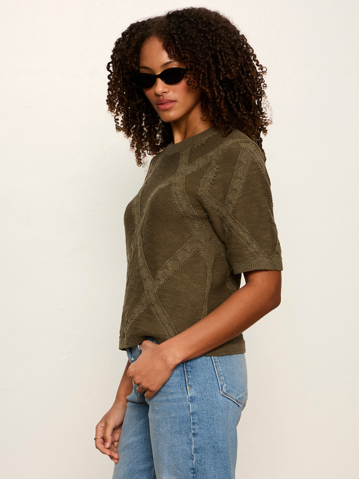 Diamond Stitch Sweater Tee Kalamata - Sanctuary Clothing