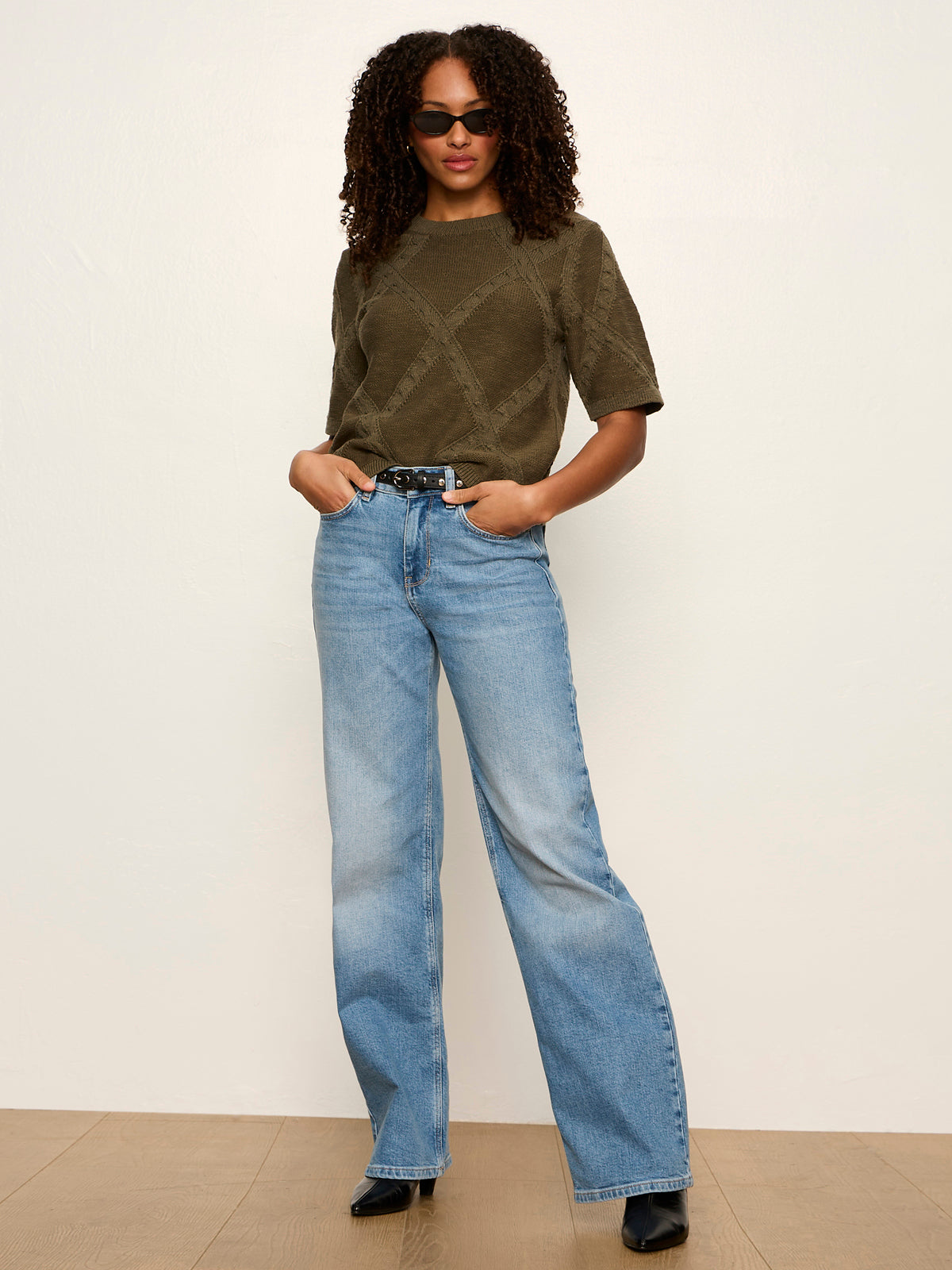 Diamond Stitch Sweater Tee Kalamata - Sanctuary Clothing