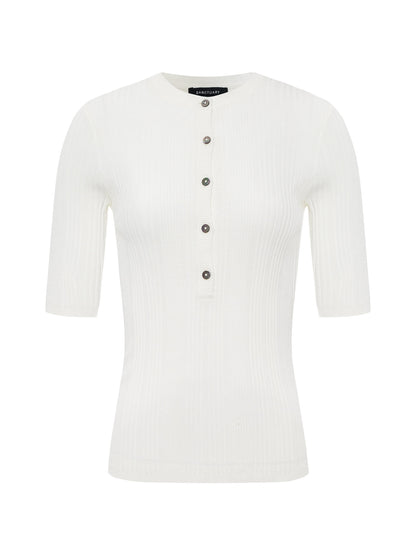 AIR OF EASE HALF SLEEVE TEE CHALK - Sanctuary Clothing