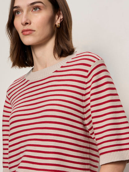 SWEATER TEE OPAL/RASPBERRY STRIPE - Sanctuary Clothing