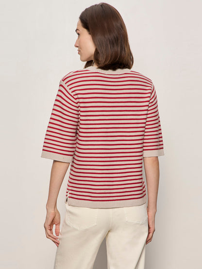 SWEATER TEE OPAL/RASPBERRY STRIPE - Sanctuary Clothing