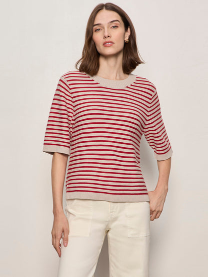 SWEATER TEE OPAL/RASPBERRY STRIPE - Sanctuary Clothing