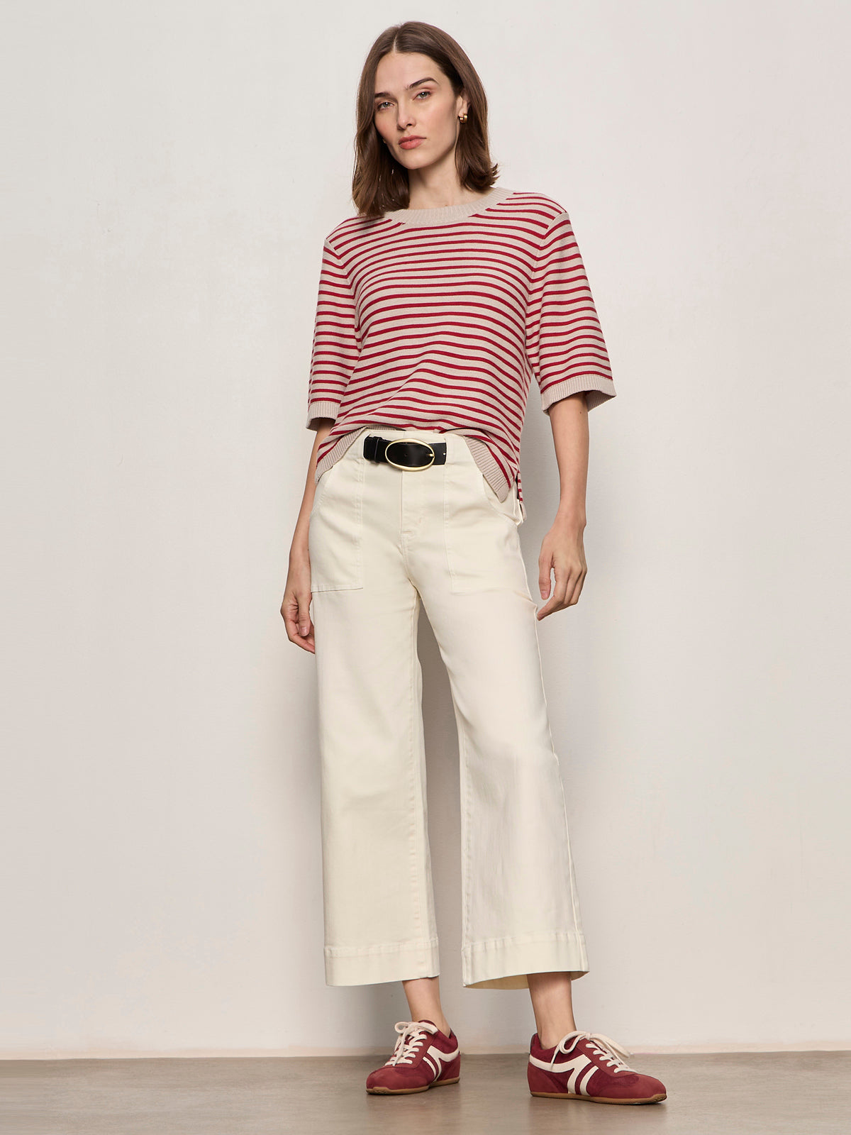 SWEATER TEE OPAL/RASPBERRY STRIPE - Sanctuary Clothing