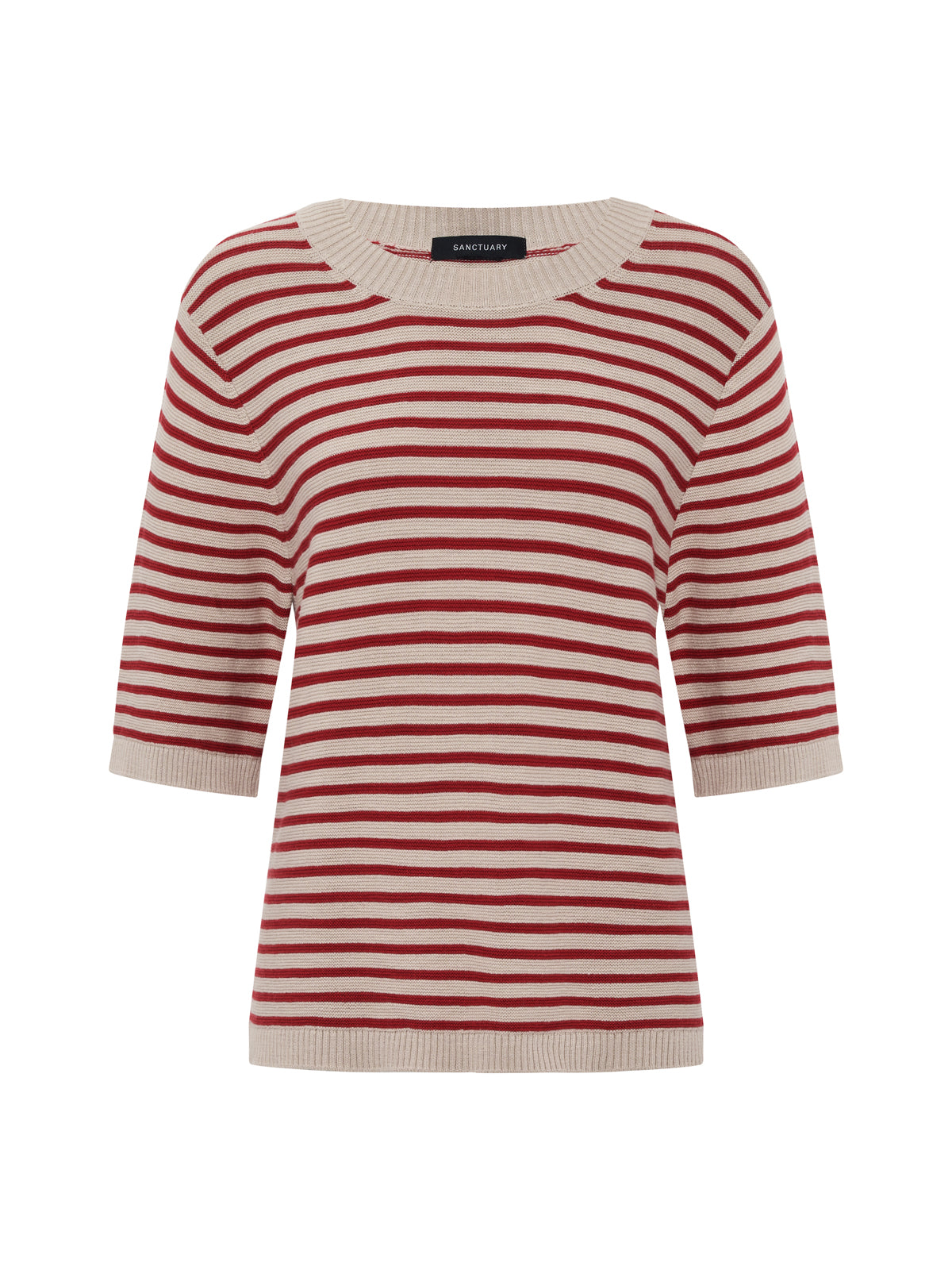 SWEATER TEE OPAL/RASPBERRY STRIPE - Sanctuary Clothing