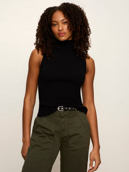 Nova Mock Neck Tank Black - Sanctuary Clothing
