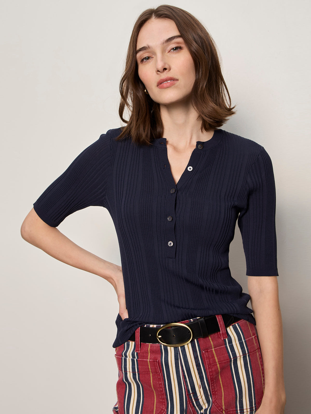 AIR OF EASE HALF SLEEVE TEE NAVY BLAZER - Sanctuary Clothing