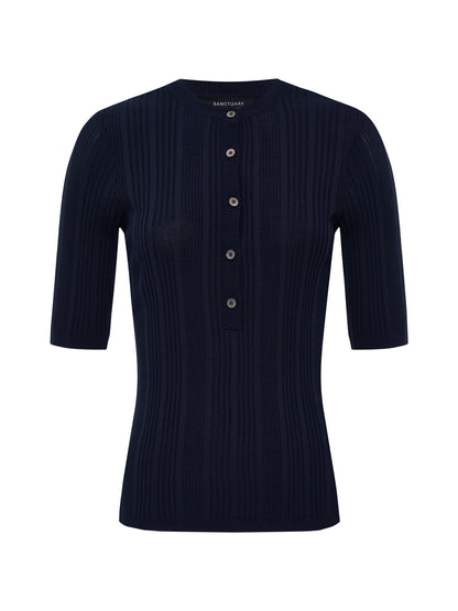 AIR OF EASE HALF SLEEVE TEE NAVY BLAZER - Sanctuary Clothing