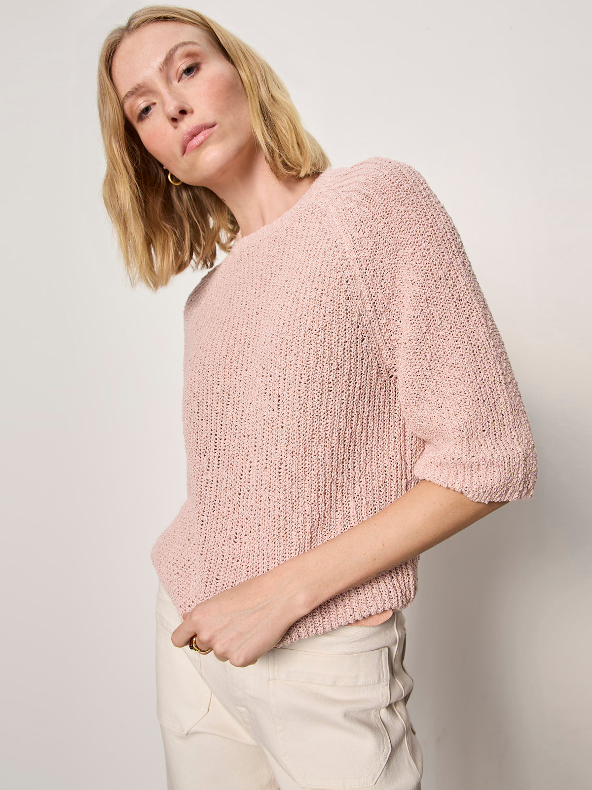RAGLAN SWEATER TEE BLEACHED PINK - Sanctuary Clothing