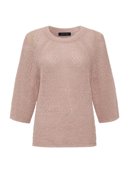 RAGLAN SWEATER TEE BLEACHED PINK - Sanctuary Clothing