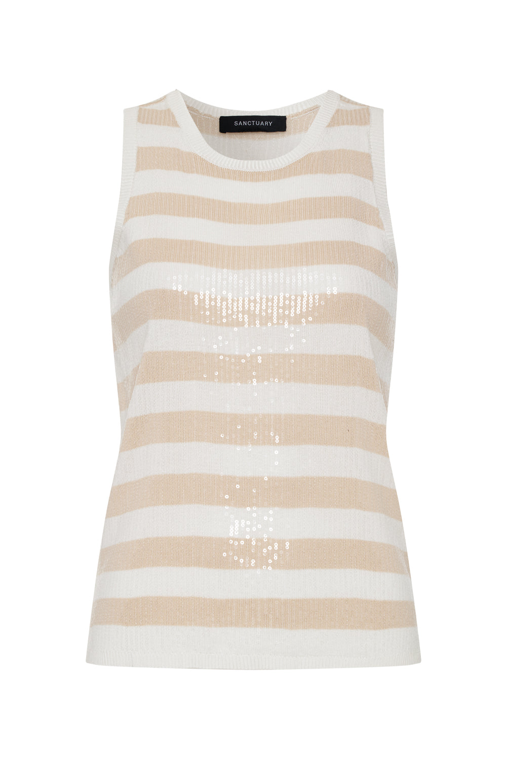SUMMER SHINE SEQUIN SHELL SUMMER SAND / WHITE STRIPE - Sanctuary Clothing