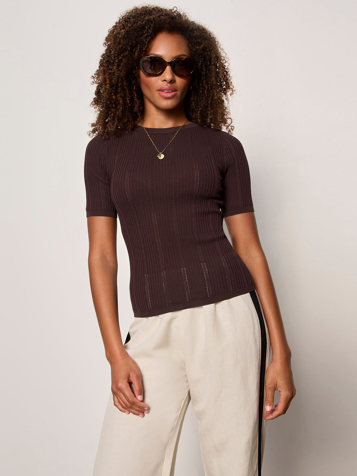 PERFECT KNITWEAR TEE RICH SOIL - Sanctuary Clothing