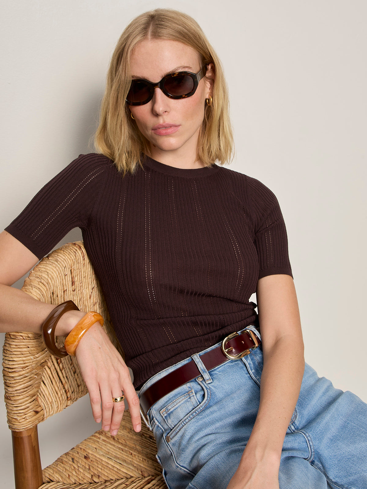 PERFECT KNITWEAR TEE RICH SOIL - Sanctuary Clothing