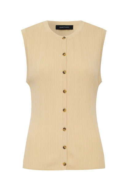 MANHATTAN RIB BUTTON CARDI BANANA - Sanctuary Clothing