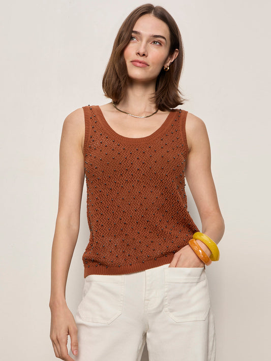 DUNE STUDDED TANK ANCIENT CLAY - Sanctuary Clothing