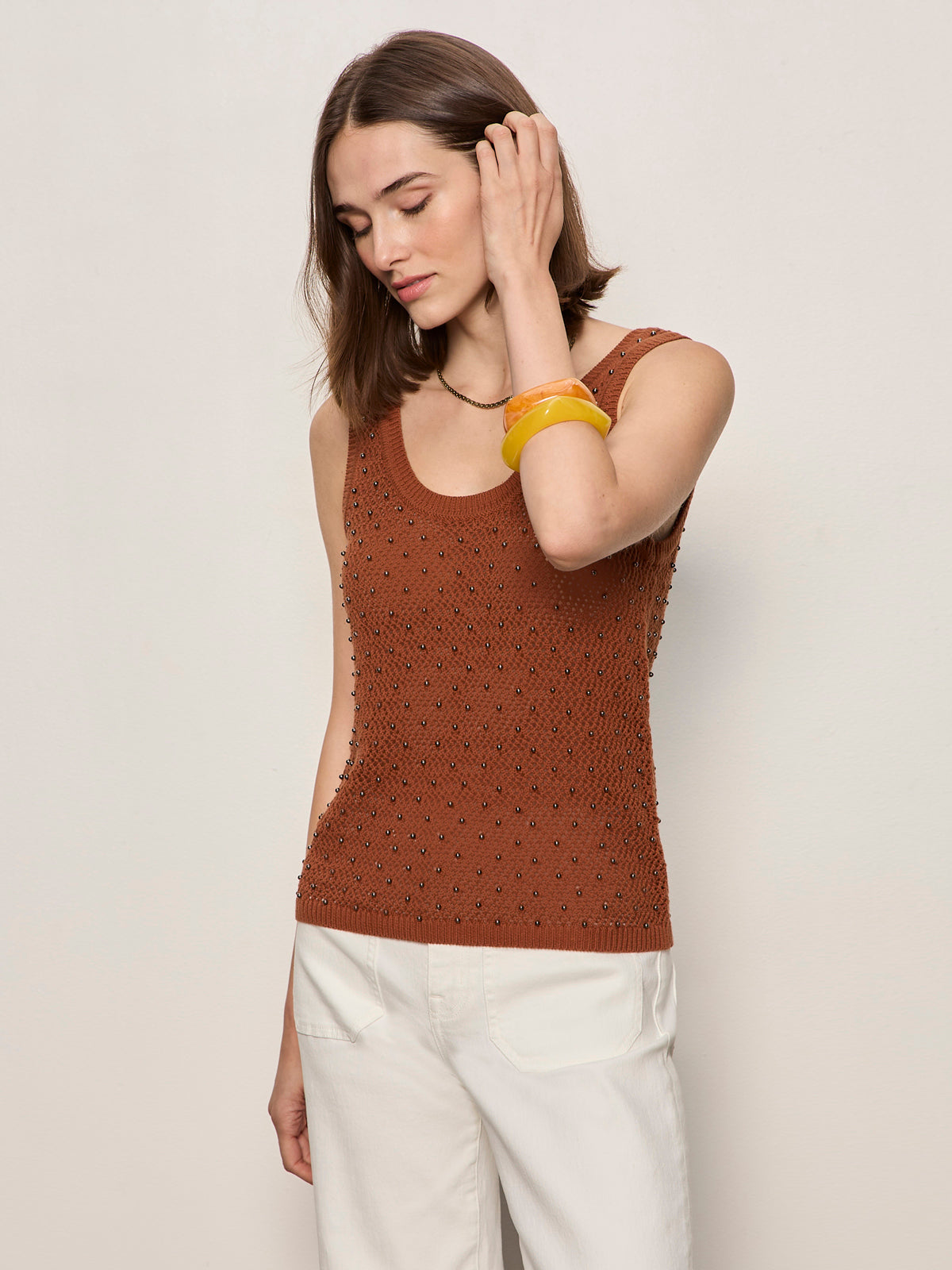 DUNE STUDDED TANK ANCIENT CLAY - Sanctuary Clothing
