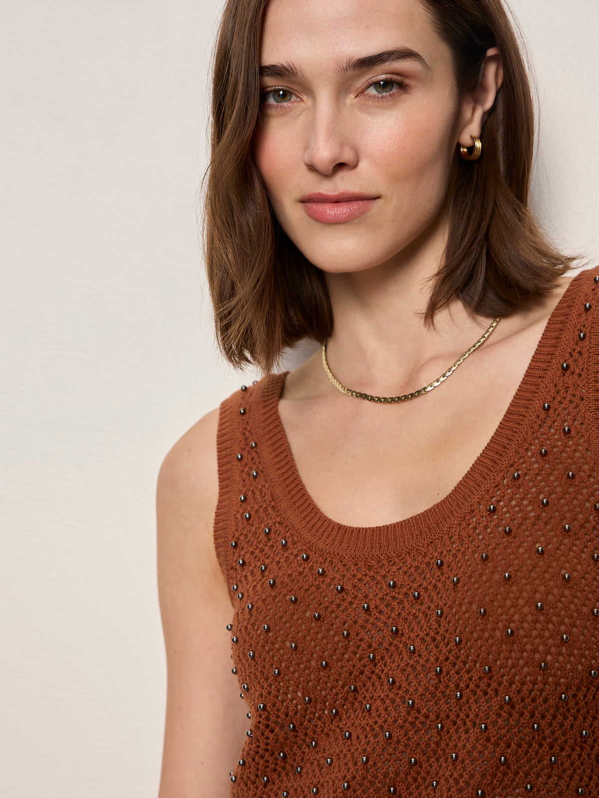 DUNE STUDDED TANK ANCIENT CLAY - Sanctuary Clothing