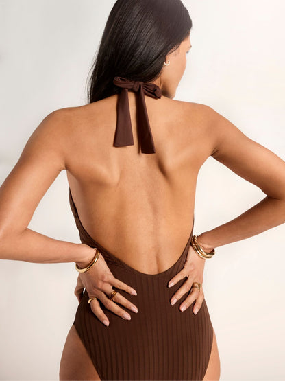 HALTER MIO W/ REMOVABLE CUPS ESPRESSO - Sanctuary Clothing