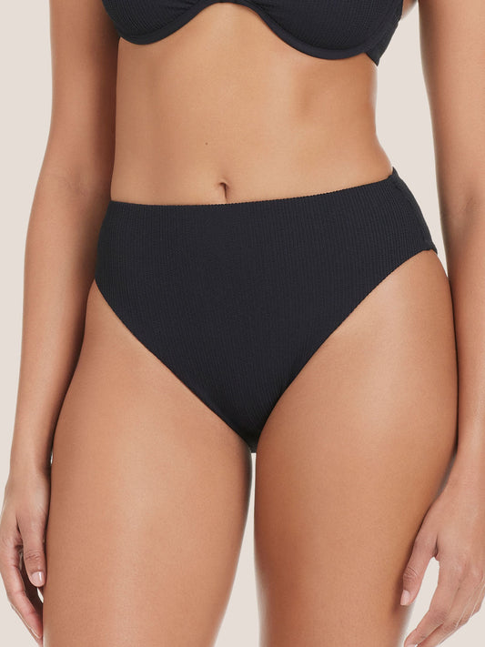High Leg High Rise Bikini Bottom Black - Sanctuary Clothing