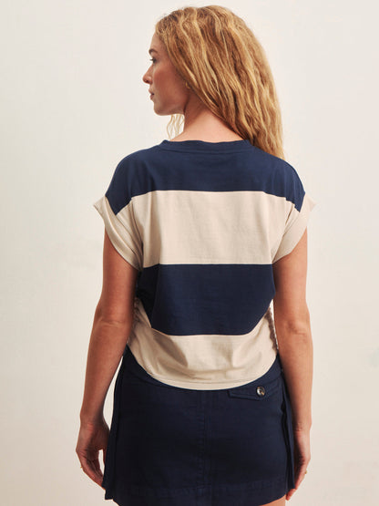 ALL DAY RUCHED TEE NAVY BLAZER/DARK OPAL RUGBY - Sanctuary Clothing