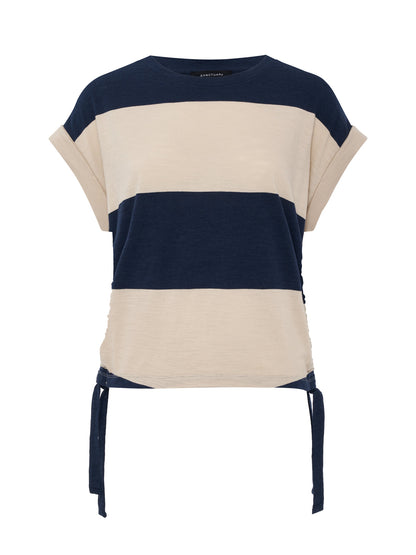 ALL DAY RUCHED TEE NAVY BLAZER/DARK OPAL RUGBY - Sanctuary Clothing