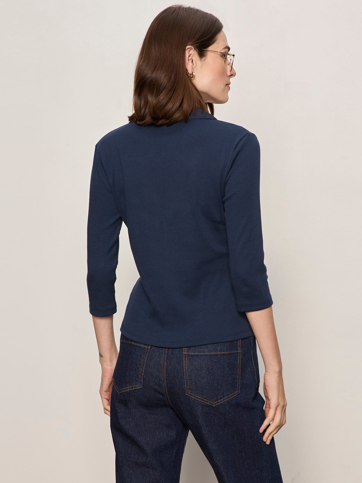 ECHO BUTTON FRONT TEE NAVY BLAZER - Sanctuary Clothing