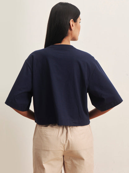 FREYA PLACKET TEE NAVY BLAZER - Sanctuary Clothing
