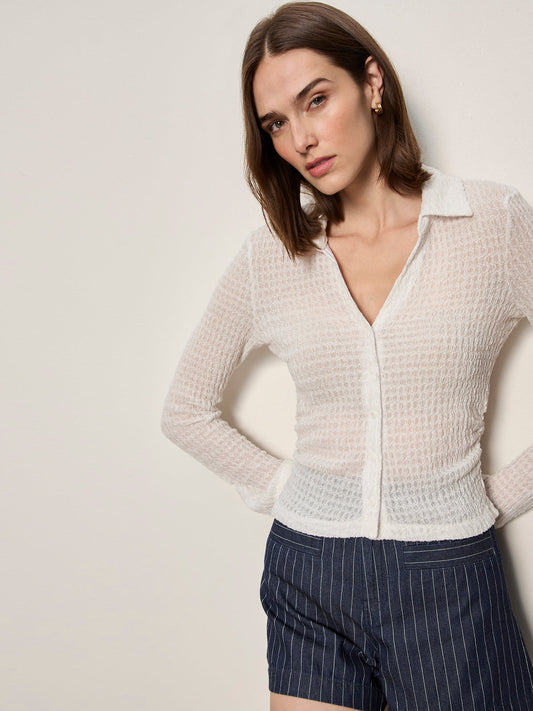 JUNO TEXTURED BUTTON FRONT CHALK - Sanctuary Clothing