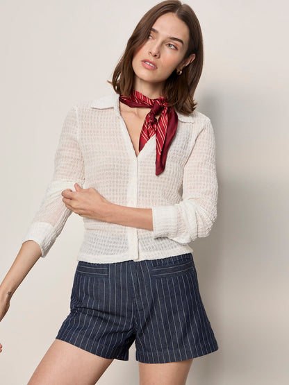 JUNO TEXTURED BUTTON FRONT CHALK - Sanctuary Clothing