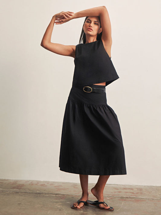 THE DESIRED SUMMER CROP SHELL BLACK - Sanctuary Clothing