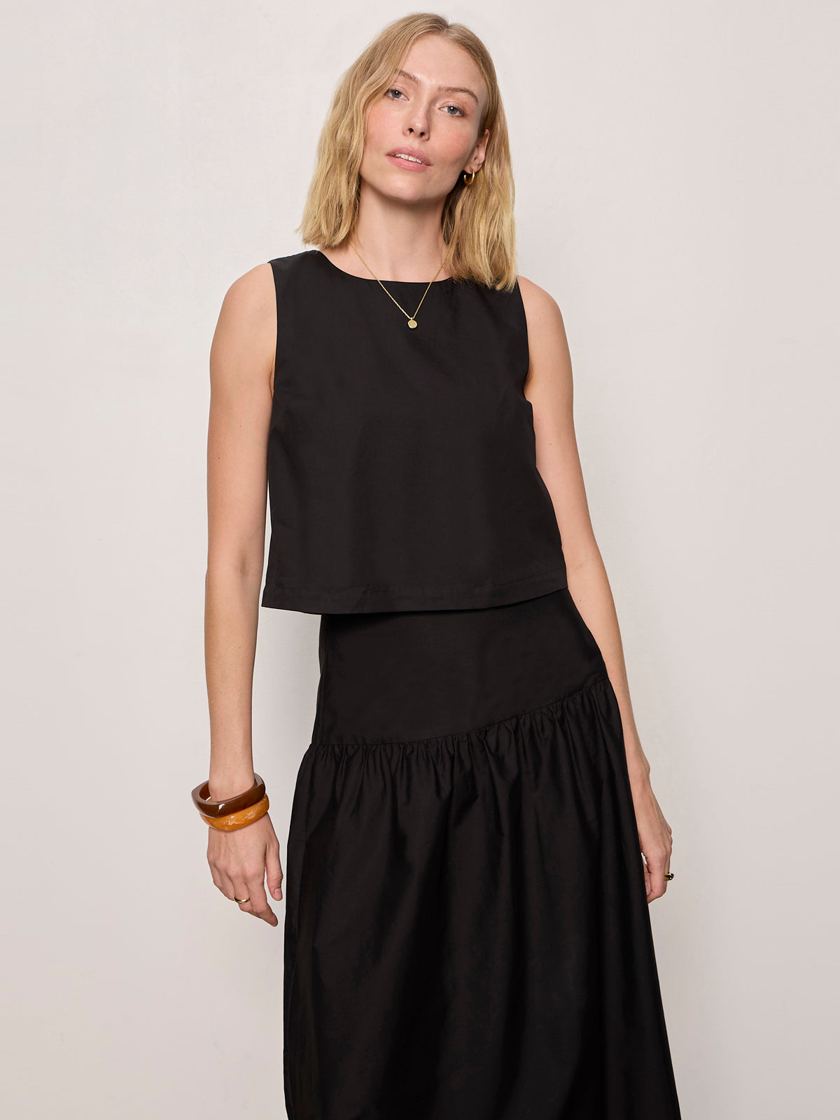 THE DESIRED SUMMER CROP SHELL BLACK - Sanctuary Clothing
