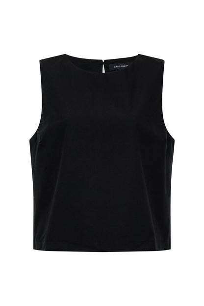THE DESIRED SUMMER CROP SHELL BLACK - Sanctuary Clothing