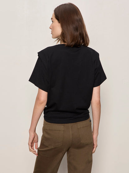 GOOD TO GO TIE FRONT TEE BLACK - Sanctuary Clothing