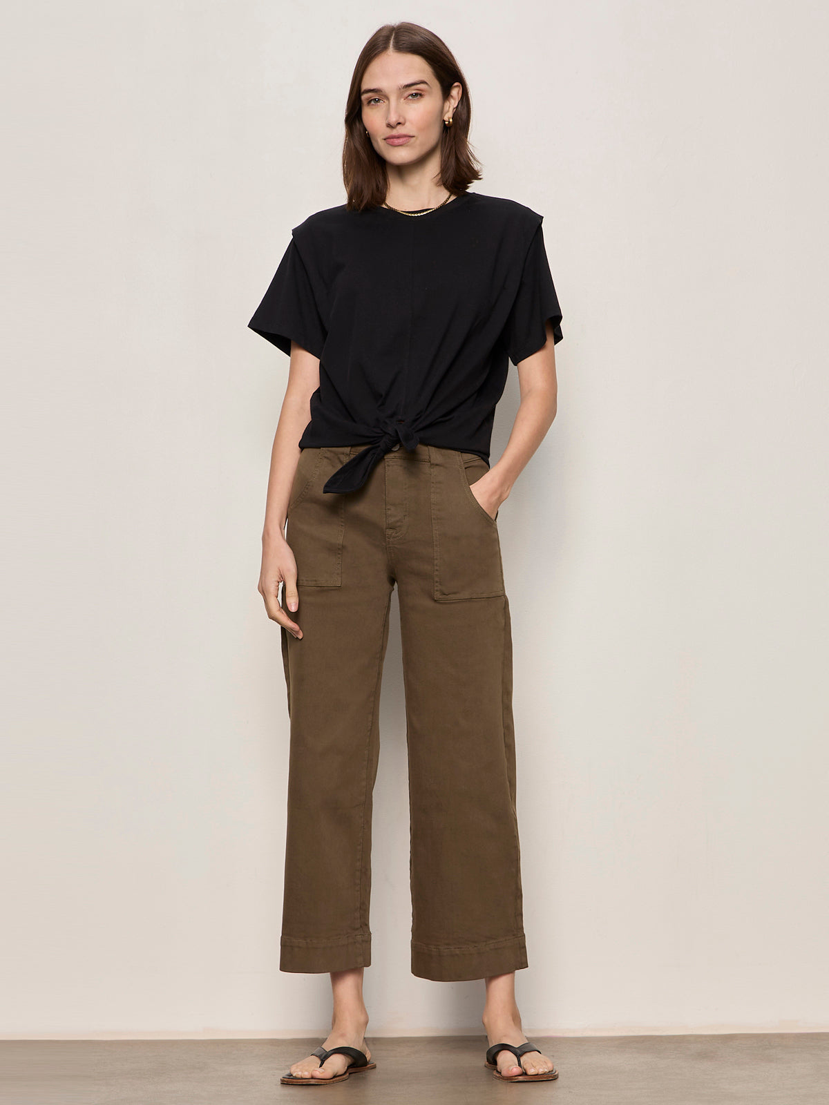 GOOD TO GO TIE FRONT TEE BLACK - Sanctuary Clothing