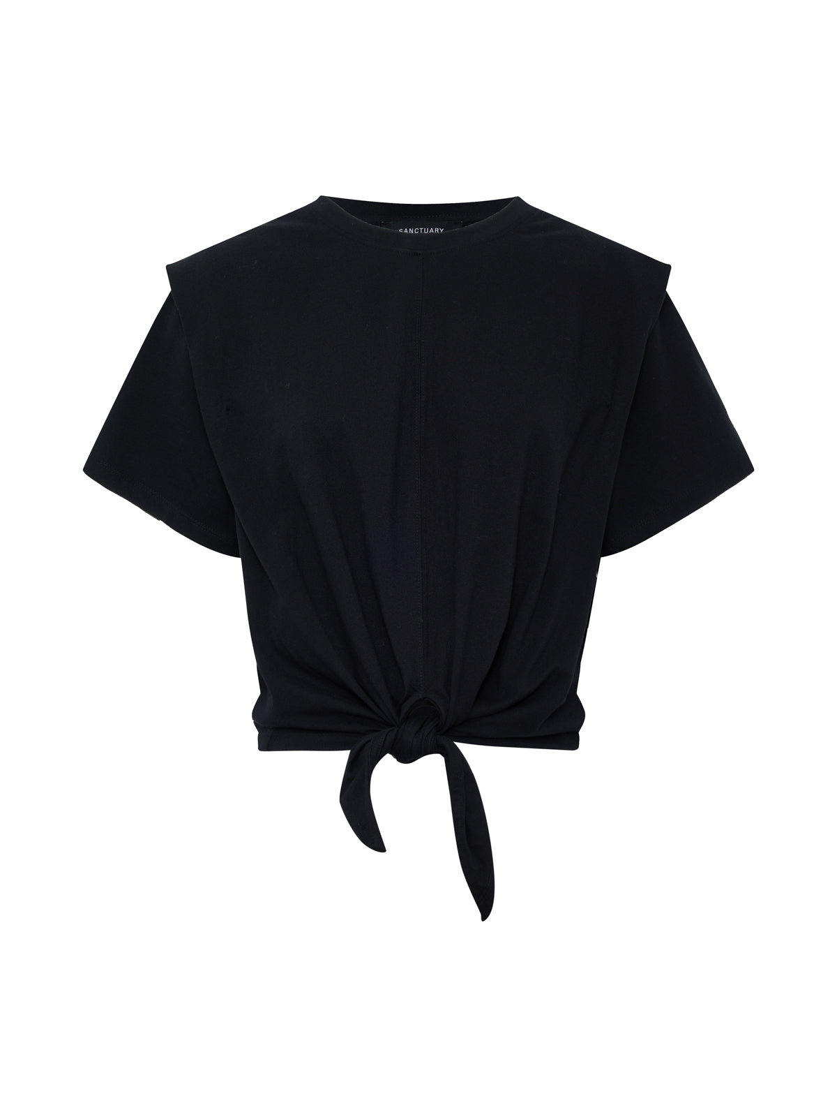 GOOD TO GO TIE FRONT TEE BLACK - Sanctuary Clothing