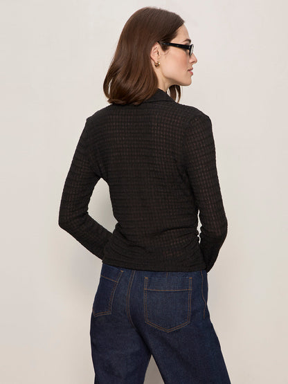 JUNO TEXTURED BUTTON FRONT BLACK - Sanctuary Clothing