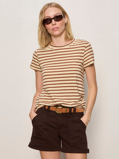 THE PERFECT TEE CHOCO BANANA STRIPE - Sanctuary Clothing