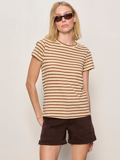 THE PERFECT TEE CHOCO BANANA STRIPE - Sanctuary Clothing