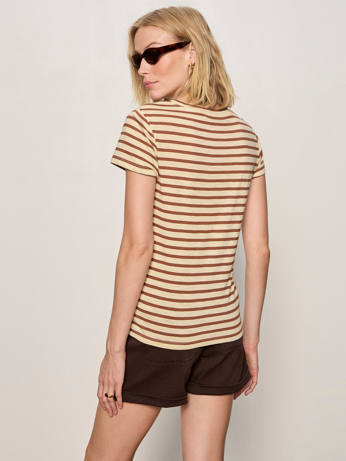 THE PERFECT TEE CHOCO BANANA STRIPE - Sanctuary Clothing