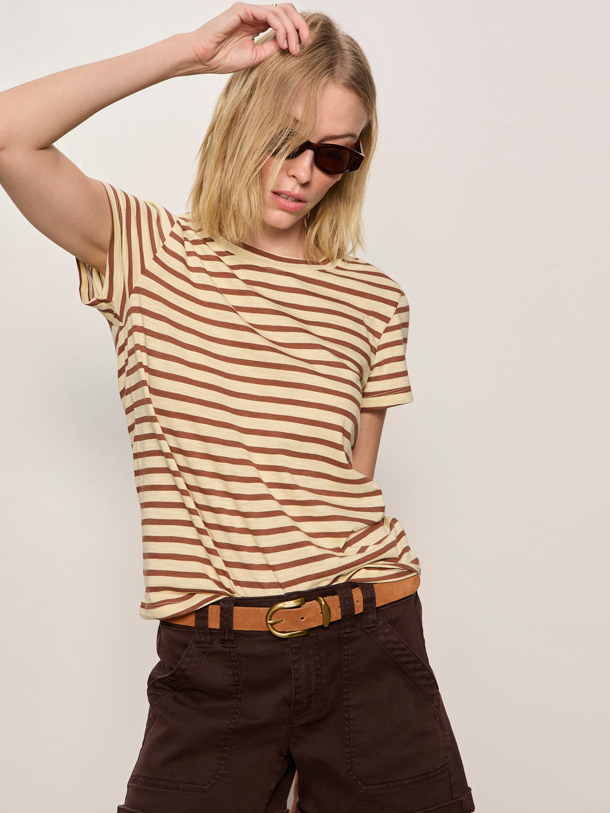 THE PERFECT TEE CHOCO BANANA STRIPE - Sanctuary Clothing